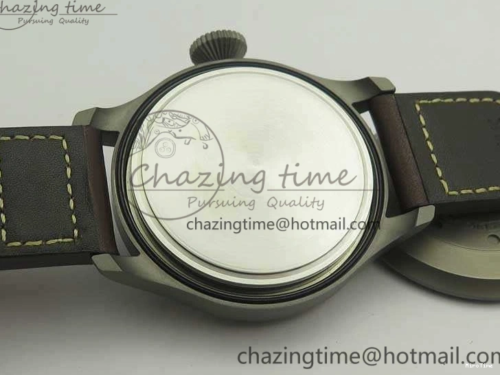 MIROTIME 0228 Big Pilot IW501004 Titanium ZF 1:1 Best Edition Black Dial On Brown Leather Strap A ZeroBulk 7212
